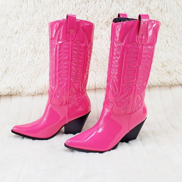 Hot Pink Western Cowboy Cowgirl Boots - Picture 5 of 13
